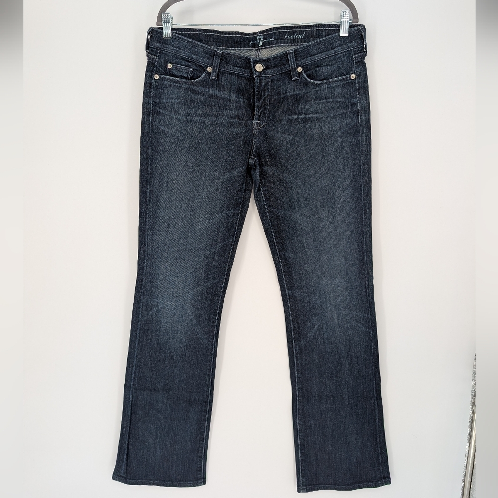 7 For All Mankind Women's Low-Rise Bootcut Jeans | Size 31 | Dark Wash Denim